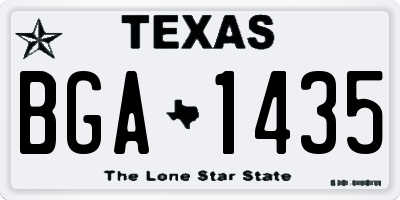 TX license plate BGA1435