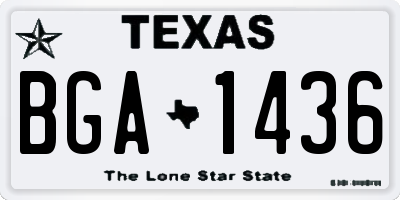 TX license plate BGA1436