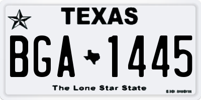 TX license plate BGA1445