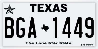 TX license plate BGA1449