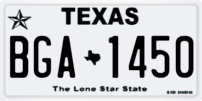 TX license plate BGA1450