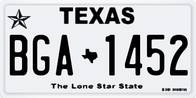 TX license plate BGA1452