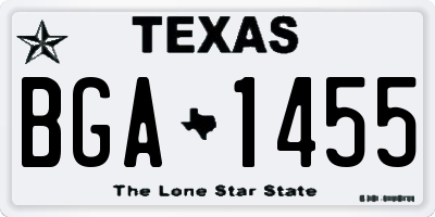TX license plate BGA1455