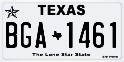 TX license plate BGA1461