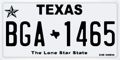 TX license plate BGA1465