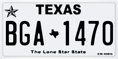 TX license plate BGA1470