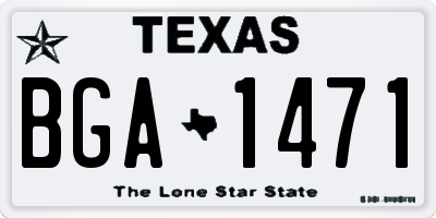 TX license plate BGA1471