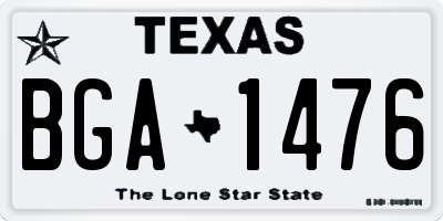 TX license plate BGA1476