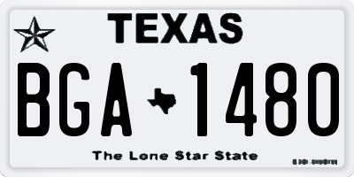 TX license plate BGA1480