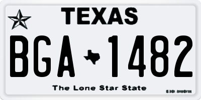 TX license plate BGA1482
