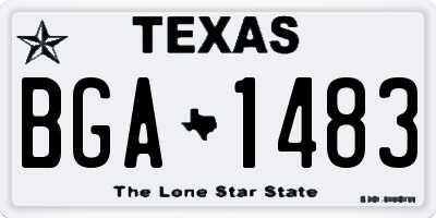 TX license plate BGA1483