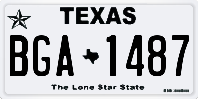TX license plate BGA1487