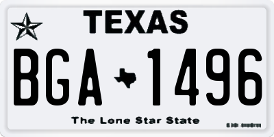 TX license plate BGA1496