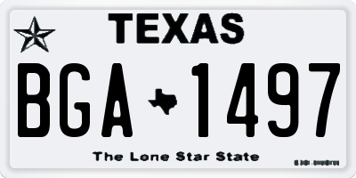 TX license plate BGA1497