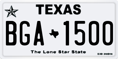 TX license plate BGA1500