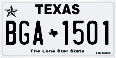TX license plate BGA1501