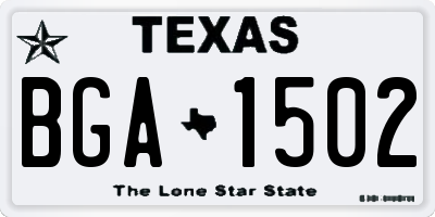 TX license plate BGA1502
