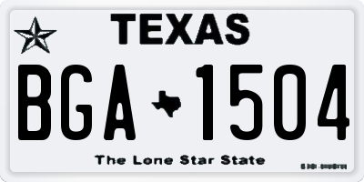 TX license plate BGA1504