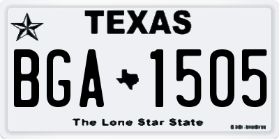 TX license plate BGA1505