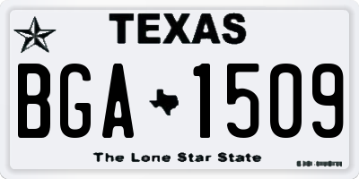TX license plate BGA1509