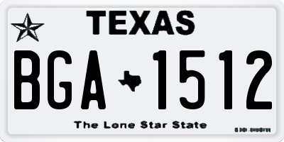 TX license plate BGA1512