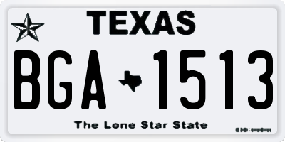 TX license plate BGA1513