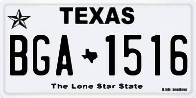 TX license plate BGA1516