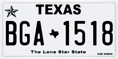 TX license plate BGA1518