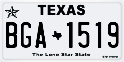 TX license plate BGA1519