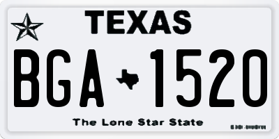 TX license plate BGA1520