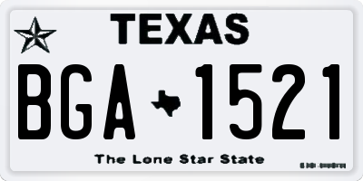 TX license plate BGA1521