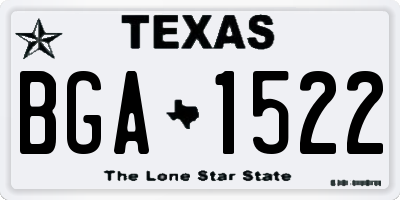 TX license plate BGA1522
