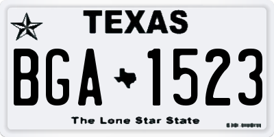 TX license plate BGA1523