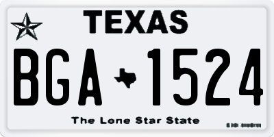TX license plate BGA1524