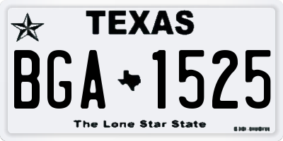 TX license plate BGA1525