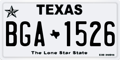 TX license plate BGA1526