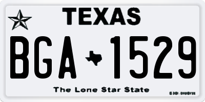 TX license plate BGA1529