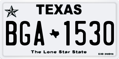 TX license plate BGA1530