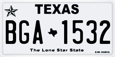 TX license plate BGA1532