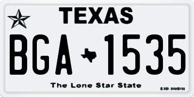 TX license plate BGA1535