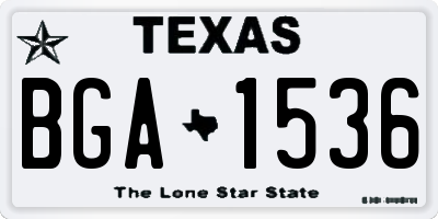 TX license plate BGA1536