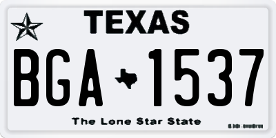 TX license plate BGA1537
