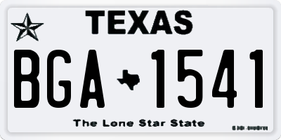 TX license plate BGA1541