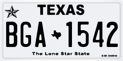 TX license plate BGA1542
