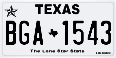 TX license plate BGA1543
