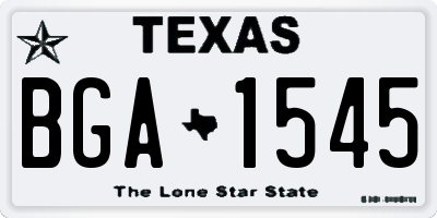 TX license plate BGA1545