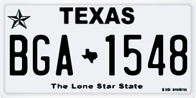 TX license plate BGA1548