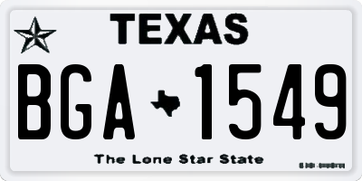 TX license plate BGA1549