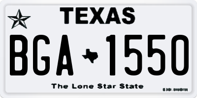TX license plate BGA1550