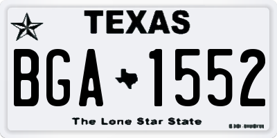 TX license plate BGA1552